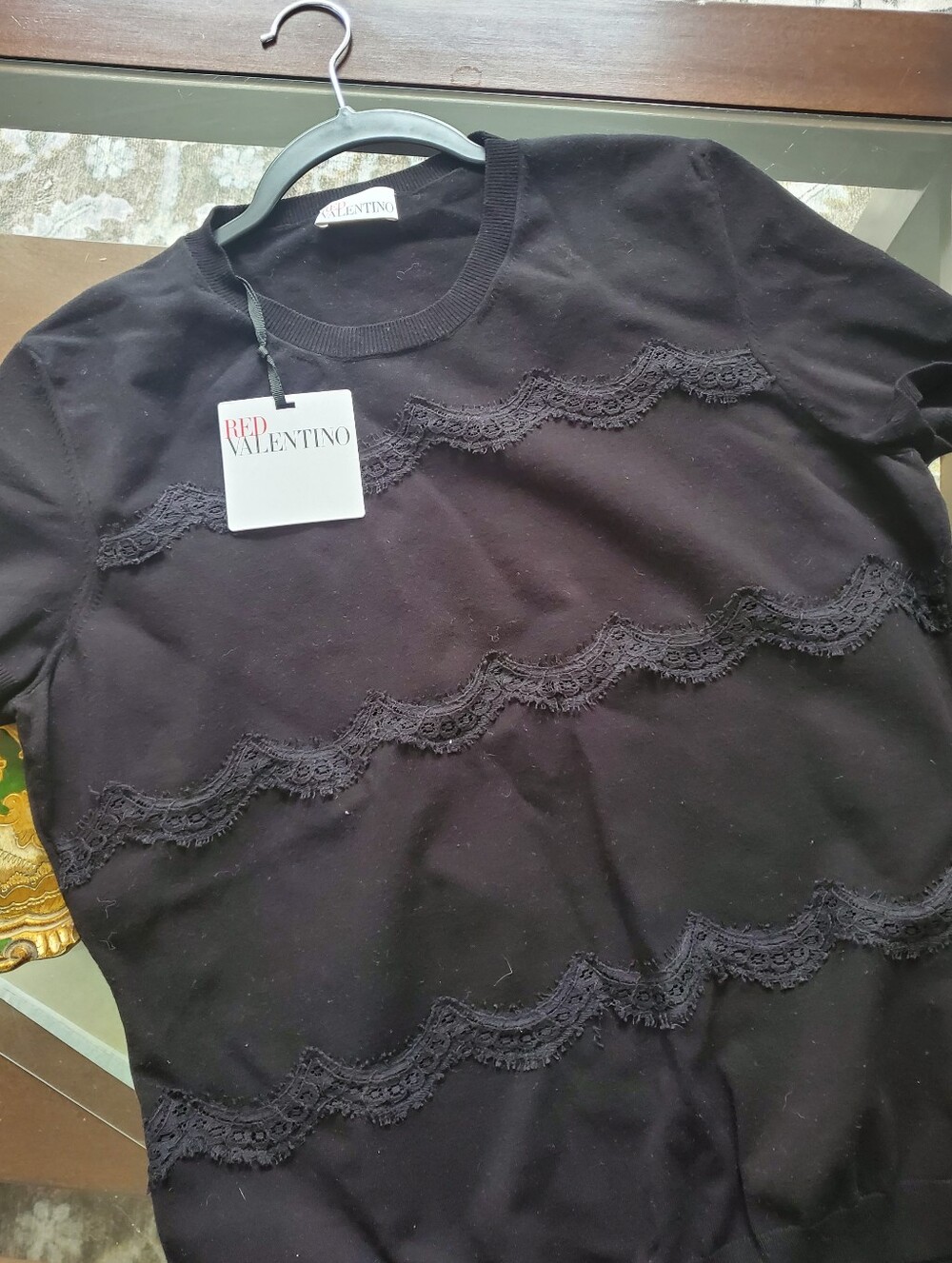 NWT Red Valentino Lace Black Top XL